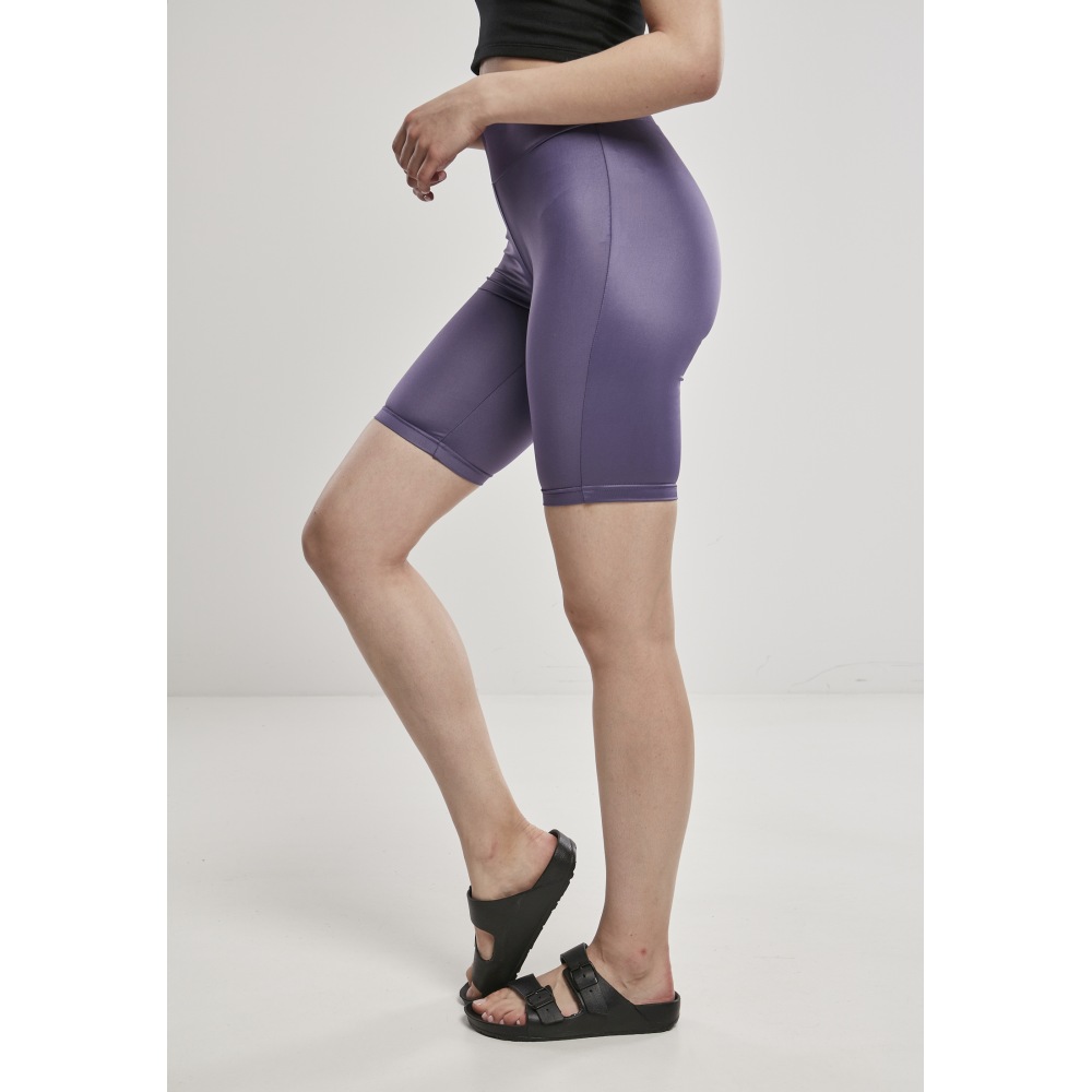 Urban Classics - Imitation Leather Short cycle pants - Purple